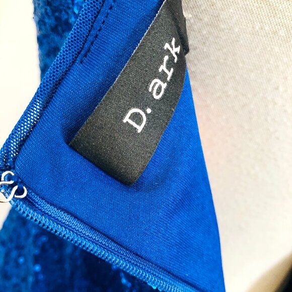 D. ark Bright Blue Sequin Mini Dress Size XS - Picture 9 of 9